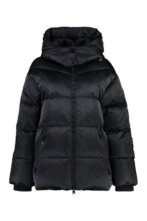 Hooded nylon down jacket-0